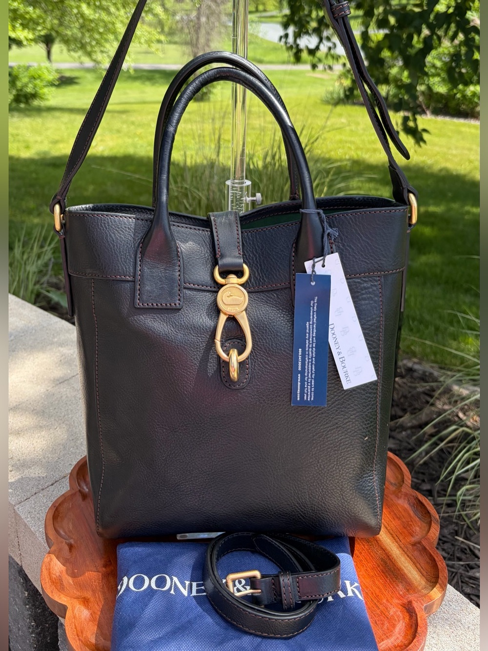 Dooney & Bourke North/South Amelie Tote Black Florentine Leather NWT